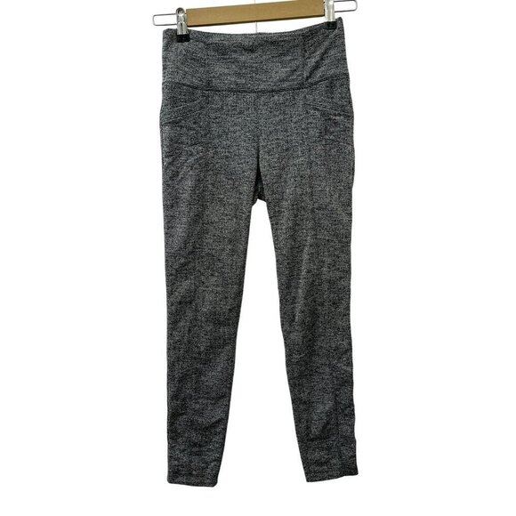 Athleta‎ Herringbone Metro High Waisted Leggings Stretch Gray Back Pockets XS - Picture 2 of 12